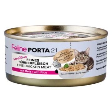 Feline Porta 21, Hühnerfleisch mit Reis (Sensitive) - 6 x 156 g