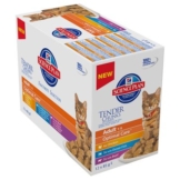 Hill's Feline Frischebeutel, Adult Fleisch & Fisch - 12 x 85 g (3 Sorten gemischt)