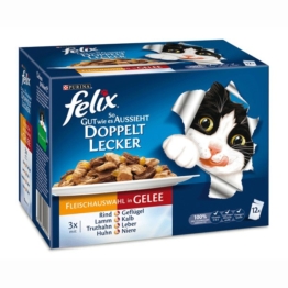 Felix So gut wie es aussieht Doppelt lecker Fleisch Mix12x100g - 1 Stück
