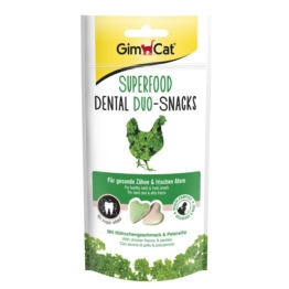 GimCat Superfood Dental Duo-Snacks mit Hühnchengeschmack und Petersilie - 3x40g