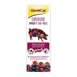 GimCat Superfood Immunity Duo-Paste mit Lebergeschmack und Waldbeeren - 3x50g