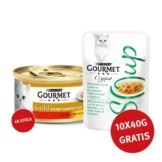 Gourmet Gold Feine Komposition Rind & Huhn 48x85g + Crystal Soup mit Huhn und Gemüse 10x40g GRATIS!