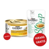 Gourmet Gold Zarte Häppchen Huhn & Leber 48x85g + Crystal Soup mit Huhn und Gemüse 10x40g GRATIS!