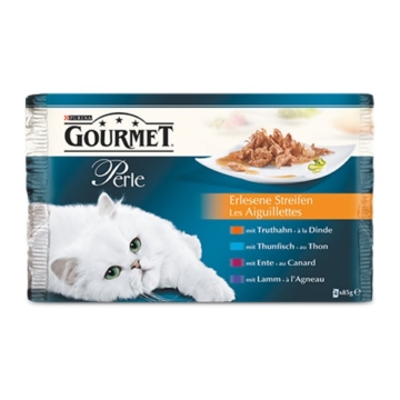 Gourmet Perle 4er Multipack Truthahn, Ente, Lamm, Thunfisch - 3x4