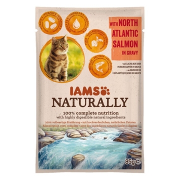IAMS Naturally Katze Nassfutter Adult Lachs in Sauce - 85g