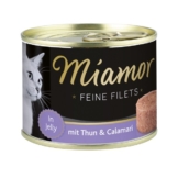 Miamor Katzen-Nassfutter Feine Filets in Jelly Thunfisch und Calamari - 6x185g
