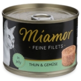 Miamor Katzen-Nassfutter Feine Filets in Jelly Thunfisch und Gemüse - 12x185g