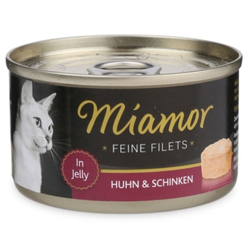Miamor Katzenfutter Feine Filets in Jelly Huhn und Schinken - 24x100g