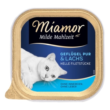 Miamor Milde Mahlzeit Geflügel Pur & Lachs - 16x100g
