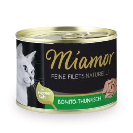 MIAMOR Nassfutter Feine Filets Naturelle Bonito-Thunfisch - 12x156g