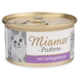 Miamor Nassfutter Katzenzarte Fleischpastete mit Geflügelherzen - 12x85g