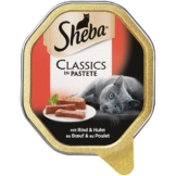 Sheba Katzenfutter Classics in Pastete mit Rind & Huhn - 22x85g