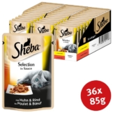 Sheba Katzenfutter Selection in Sauce mit Huhn und Rind - 36x85g