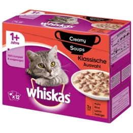 Whiskas Adult 1+ Creamy Soups Klassische Auswahl 12x85g