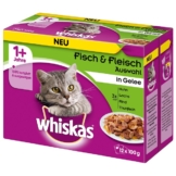 Whiskas Adult 1+ Fisch & Fleischauswahl in Gelee - 12x100g