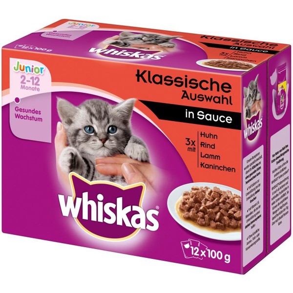 Whiskas Junior Klassische Auswahl in Sauce 12x100g Preisvergleich
