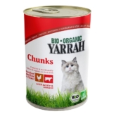 Yarrah Katzenfutter Bio Bröckchen Huhn und Rind 12x405g