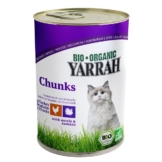 Yarrah Katzenfutter Bio Bröckchen Huhn und Truthahn 12x405g