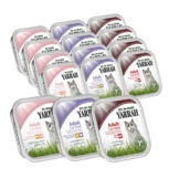 Yarrah Katzenfutter Bio Mix-Set Rind, Huhn/Truthahn und Lachs 96x100g