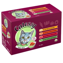 Mixpack Catessy Häppchen in Gelee Gemüse-Allerlei - 12 x 100 g mit 4 verschiedenen Sorten